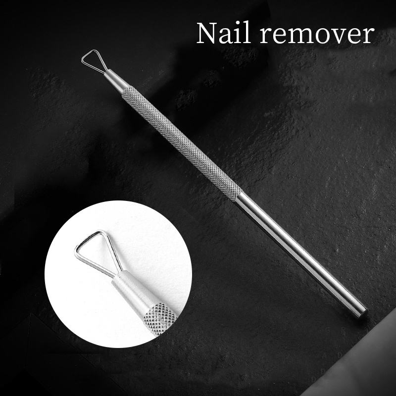 1pc Alat Pembersih Kutikula Bahan Stainless Steel Warna Silver Untuk Salon Nail Art