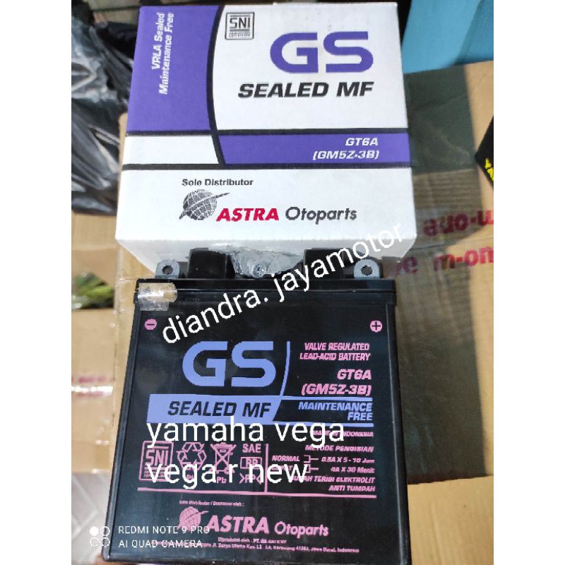 aki kering gs astra asli 100 © original for yamaha vega, r, new