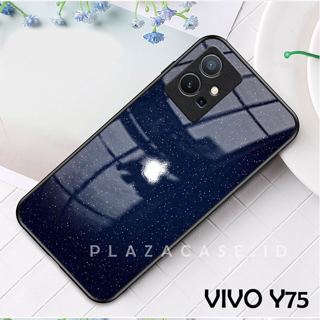 Softcase Glass Kaca LOGO IPHONE [K08] Vivo Y75 Terbaru Casing Handphone-Pelindung Handphone