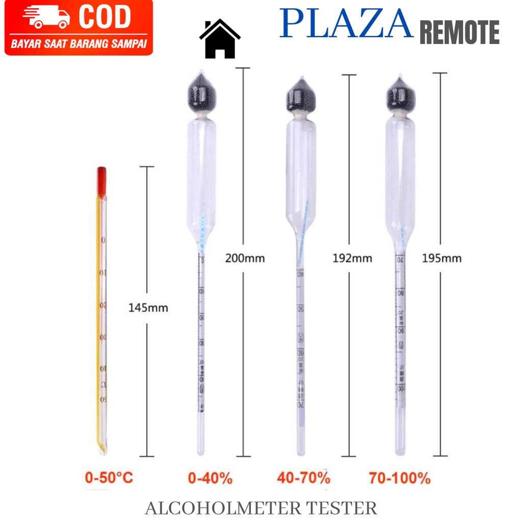 Hydrometer AlKohol meter Tester  Concentration Meter ISI 4 PC