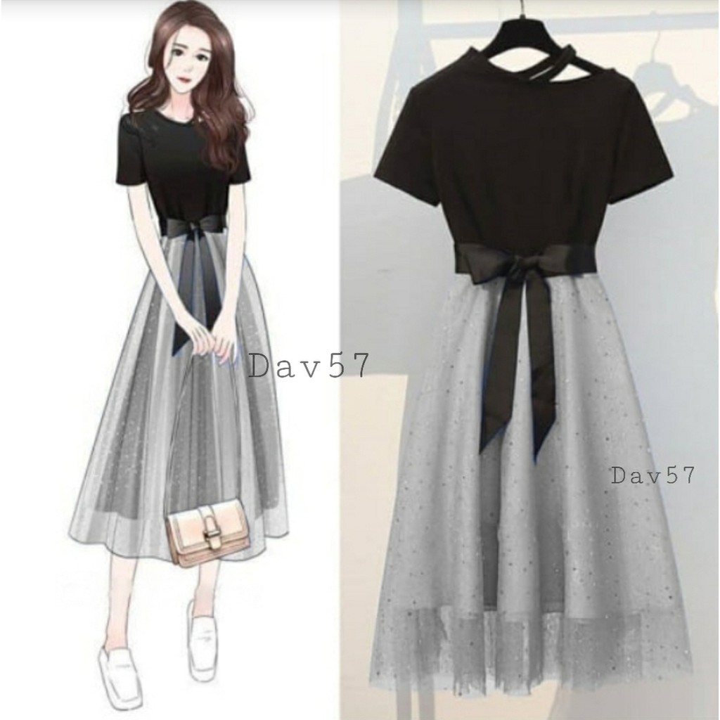 [VLFK] Dress / Dress korea Terbaru / Dress wanita Tile / Dres Wanita Terbaru / Dress casual Korea