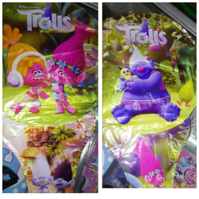 Balon foil trolls / balon pentungan trolls