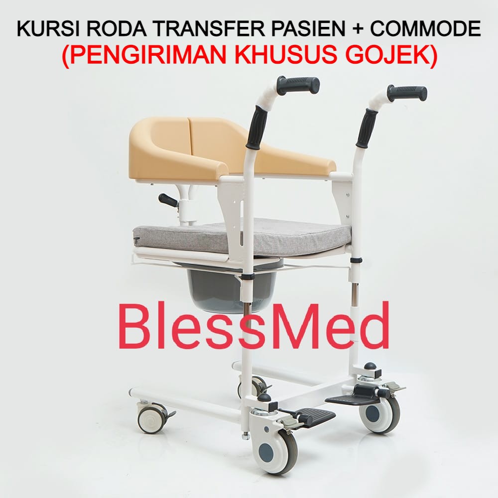 Kursi Roda Transfer Pasien BAB Commode Chair Transport Lift (Khusu  Via Gojek)