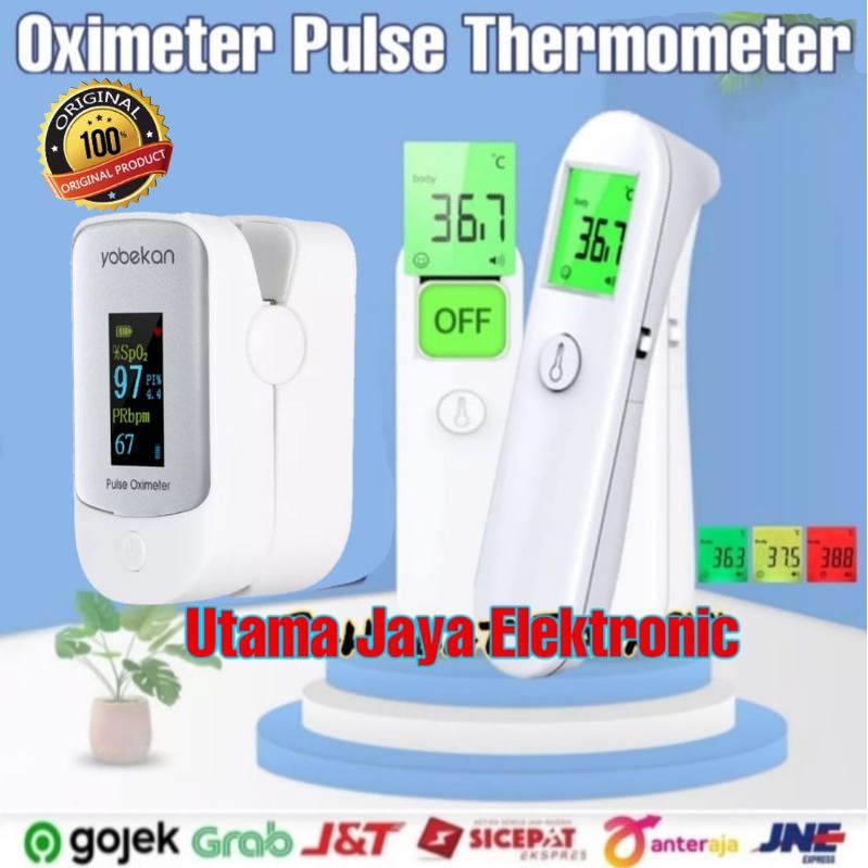 Paket 3in1 Oximeter Pulse Thermometer Gun Tensi Mester