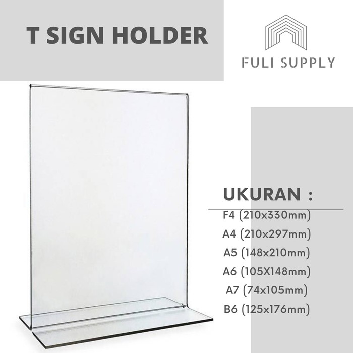 

Sign Holder T Aklirik / Acrylic Sign Holder Menu Holder