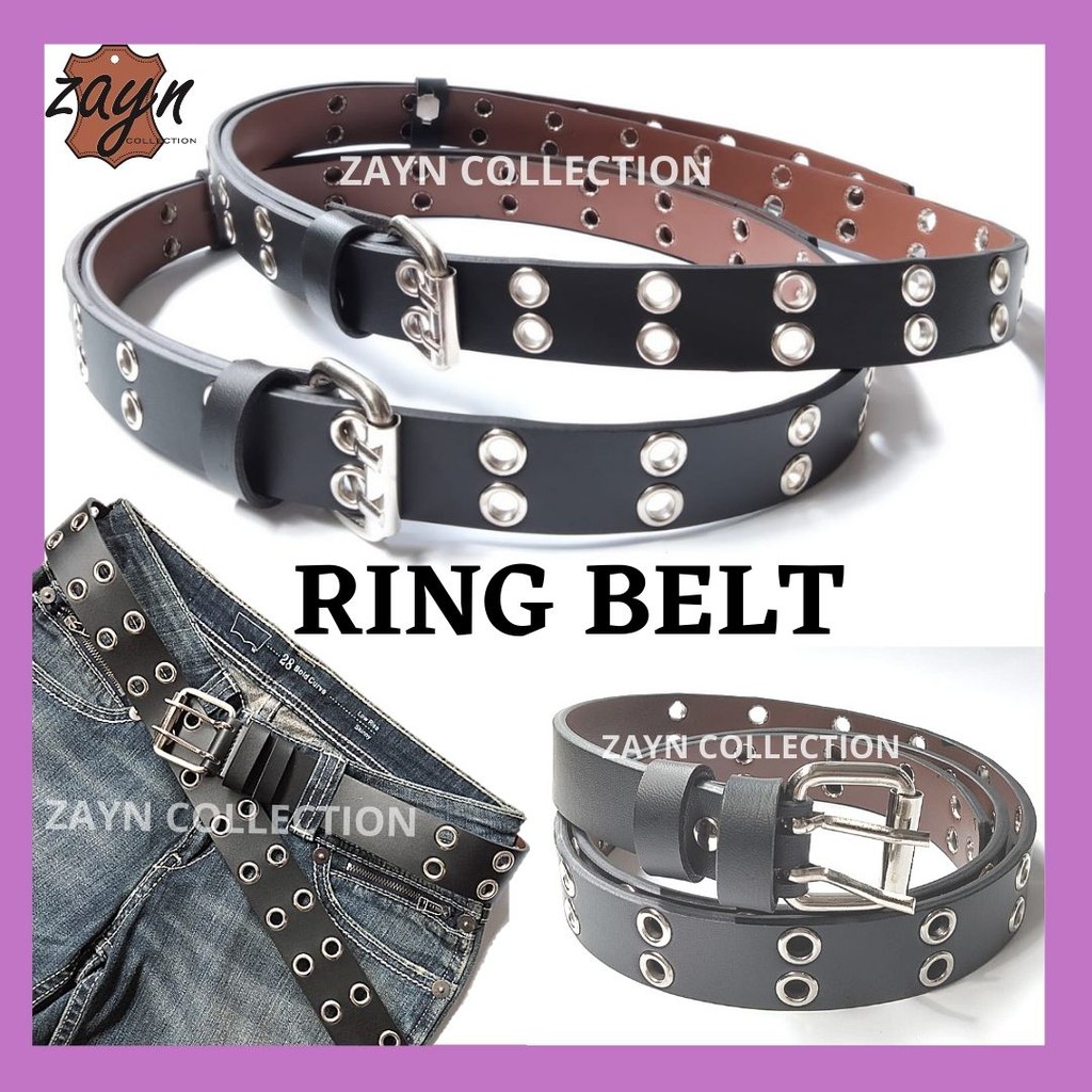 Ikat Pinggang Wanita Ring Belt Korea Fashion Double Eyelet Ukuran Panjang Gesper Cewek Panjang