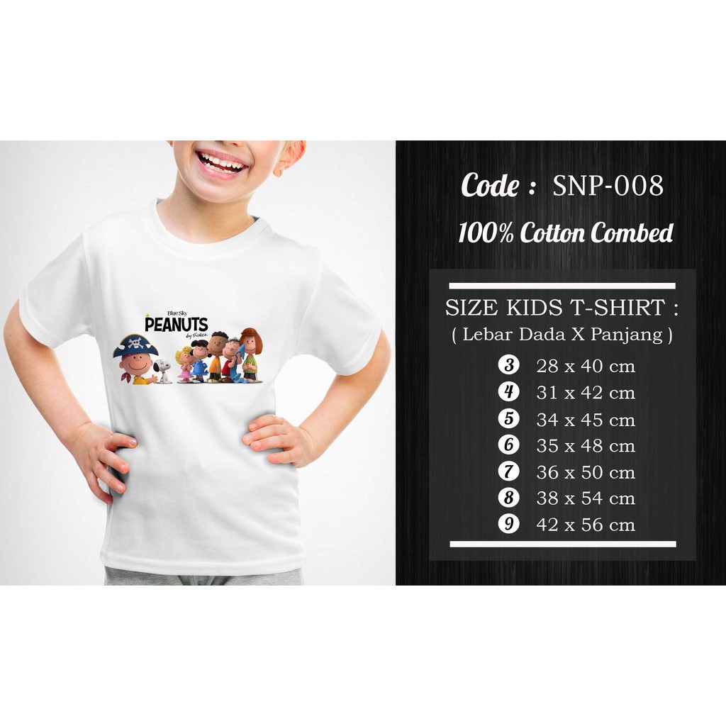 [FREE NAMA!!] Kaos Anak &amp; Family Snoopy 100% COTTON PREMIUM