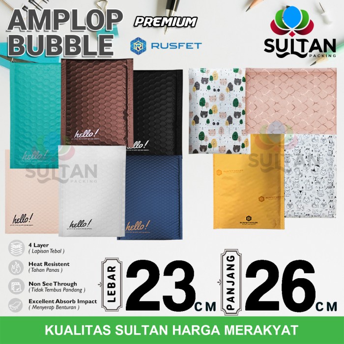 

AMPLOP BUBBLE MAILER 23x26cm WRAP ENVELOPE RUSFET PREMIUM SATUAN MURAH