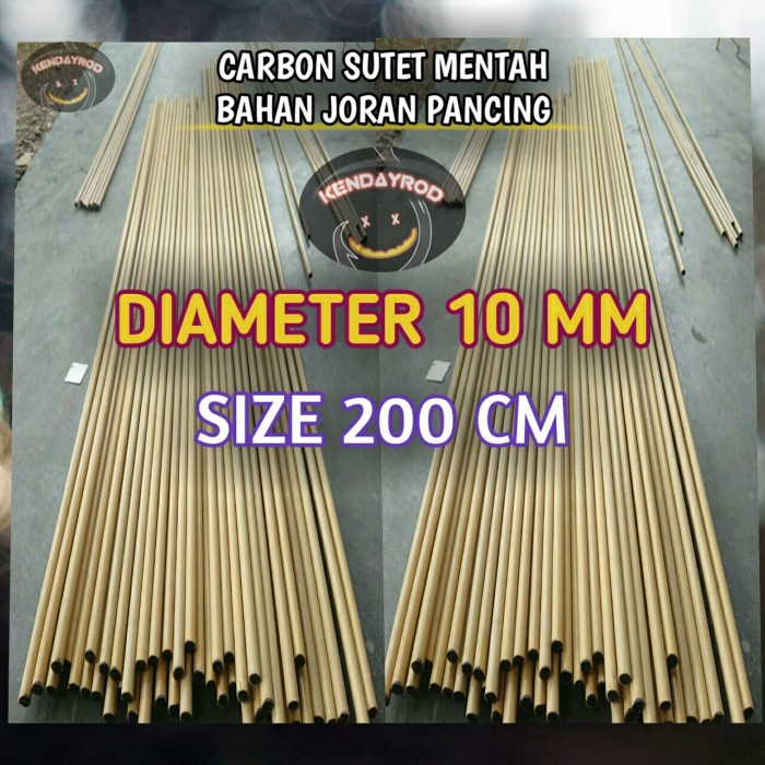 (BISA COD) CARBON SUTET MENTAH D.10mm S.200cm - 50 cm
