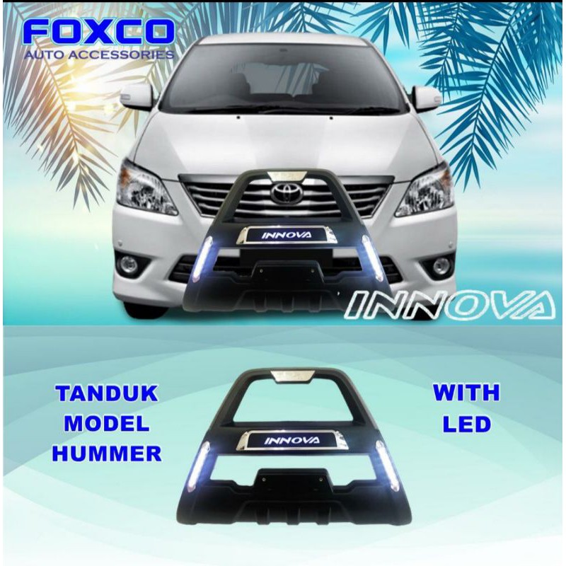 tanduk depan bumper depan Innova/ all new Innova model Hummer with LED foxco