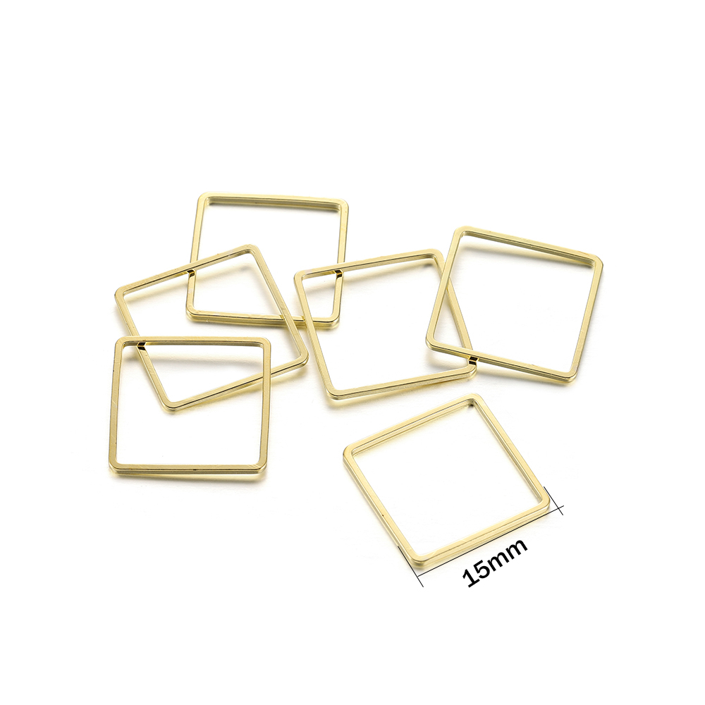 30 Pcs Liontin Bentuk Geometris Hollow Bahan Tembaga Gaya Korea Untuk Aksesoris Perhiasan Anting