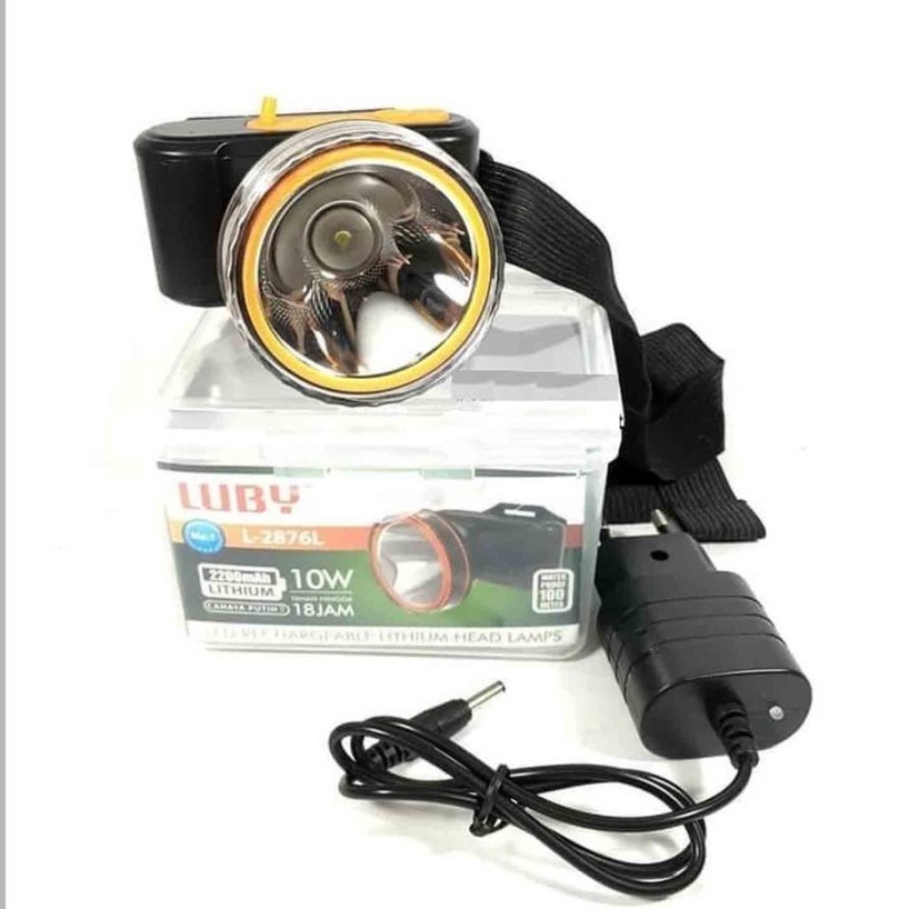 Senter Kepala/Headlamp Luby L-2876L 10WattTahan Hingga 18 Jam Kualitas Terbaik