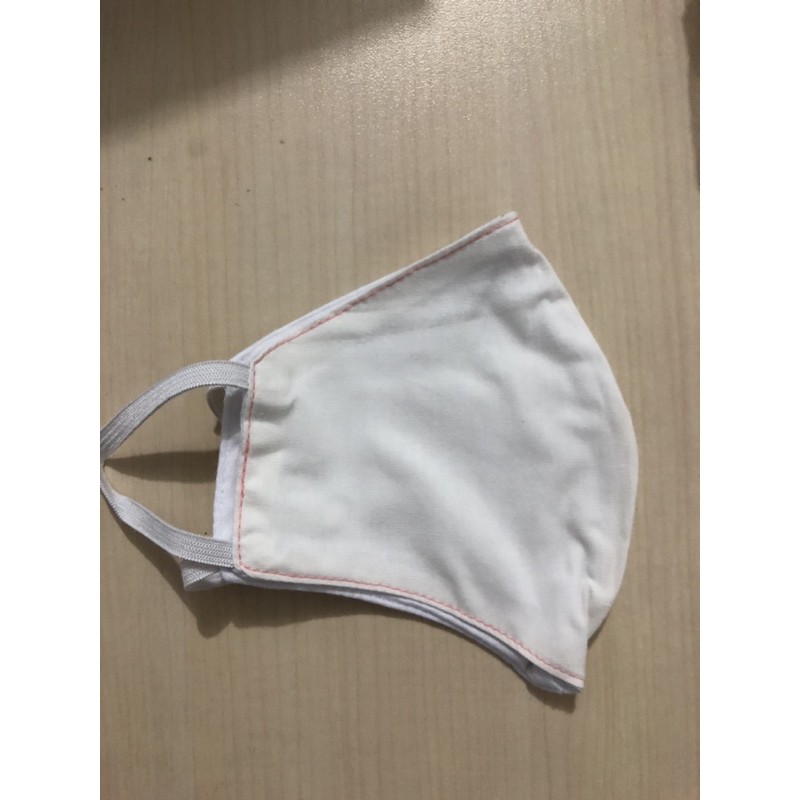 Masker Kain putih non medis bahan katun buy 3 get 1