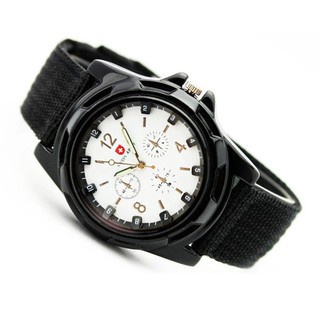 MARKAS J170 Jam Tangan Kanvas Pria Jam Analog Cowok Fashion