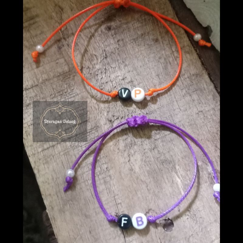 Gelang Inisial Nama Gelang Inisial Huruf Gelang Tali Warna Waterproof
