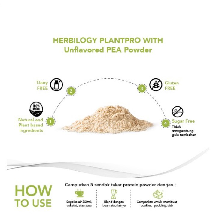 Herbilogy PlantPro Powder Unflavored (Plant Protein) 280 gr