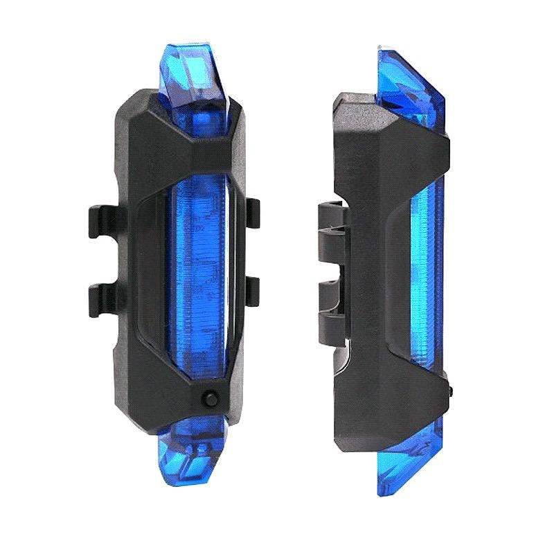 【Harga terendah COD】Lampu Belakang Sepeda LED USB Rechargeable Anti Air Lampu Sepeda USB+Kabel cash-Belakang BIRU