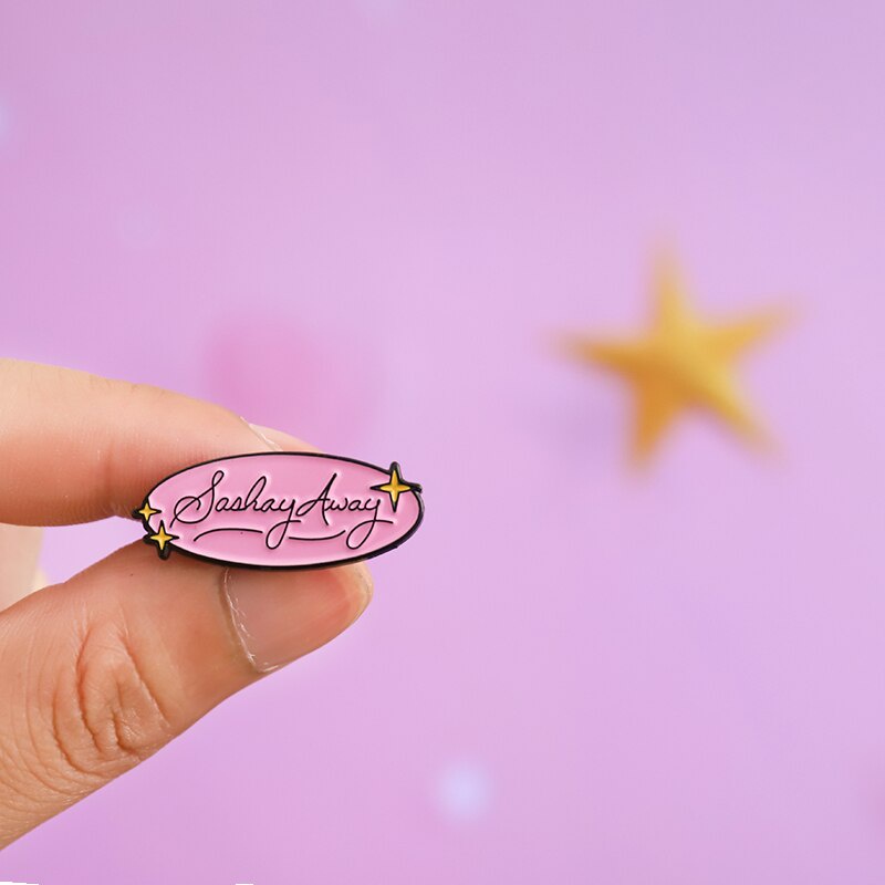 Pink Oval with Letters RuPauls Drag Race Enamel Pin Cartoon Bag Denim Shirt Lapel Pin Brooch Badge Fashion Jewelry for Women