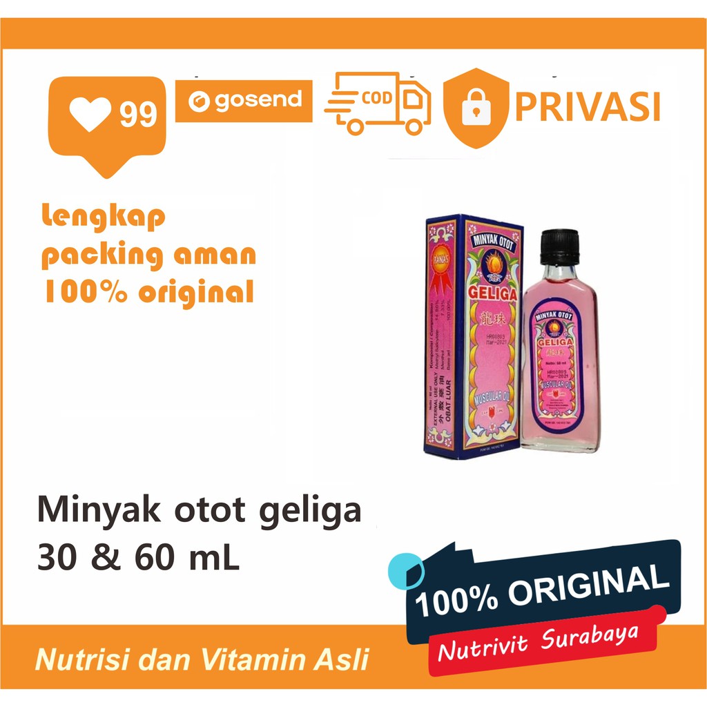 MINYAK OTOT GELIGA 30ML/ 60ML