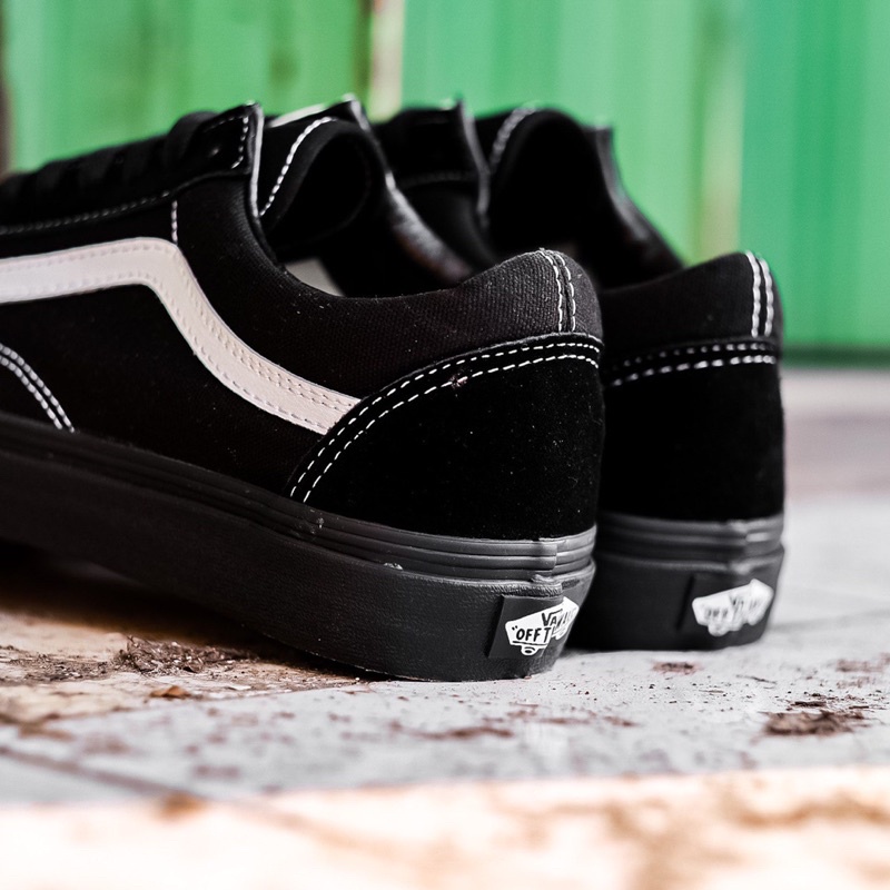 VANS OLDSKOOL SUEDE CANVAS BLACK BLACK TRUE WHITE ORIGINAL 100%