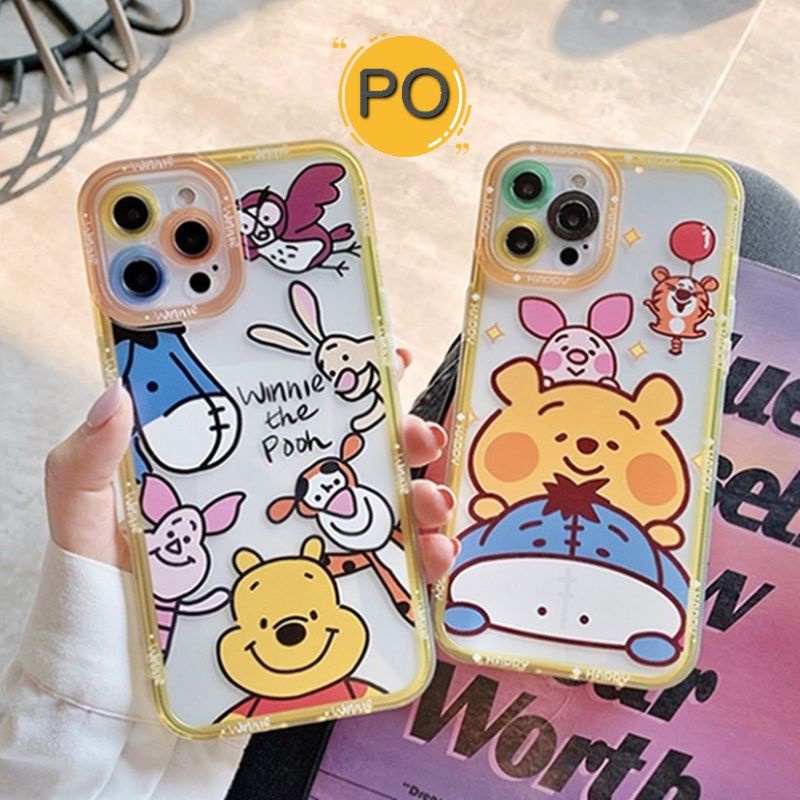 (Preorder) Cute Pooh & Friends Yellow List Lens Case iPhone 7 8 + SE 2020 X Xs Xr 11 12 13 Pro Max