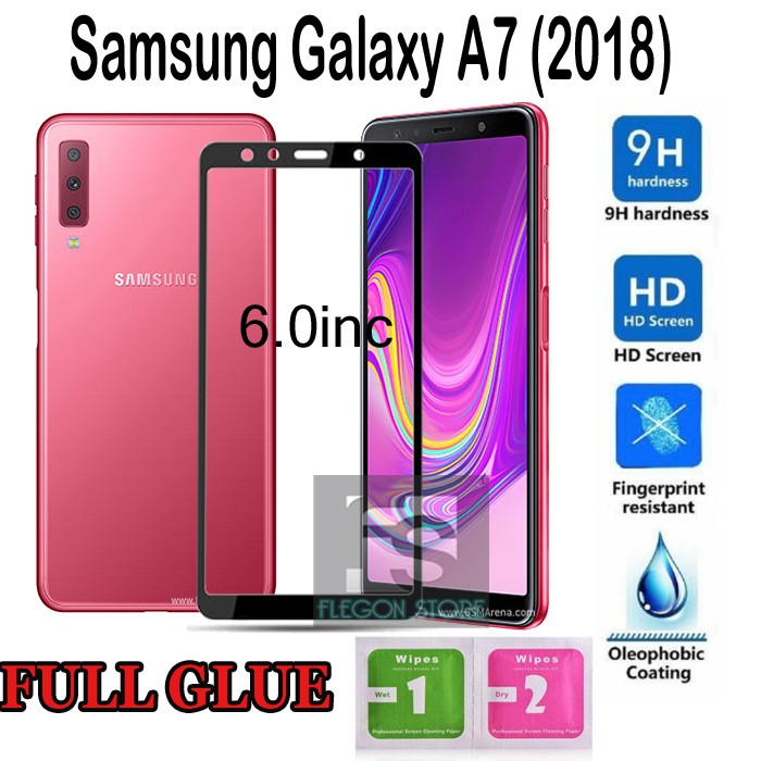 Tempered Glass Samsung Galaxy A7 2018 Tempered Glass Layar - Hitam