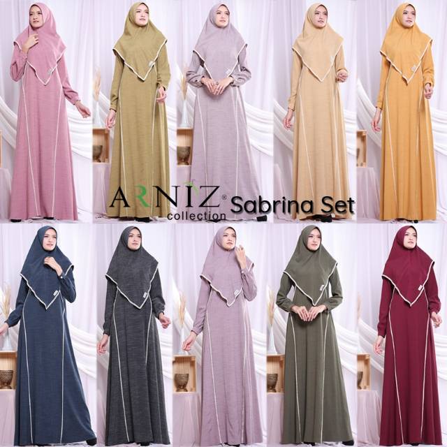 Gamis set syari arniz terbaru