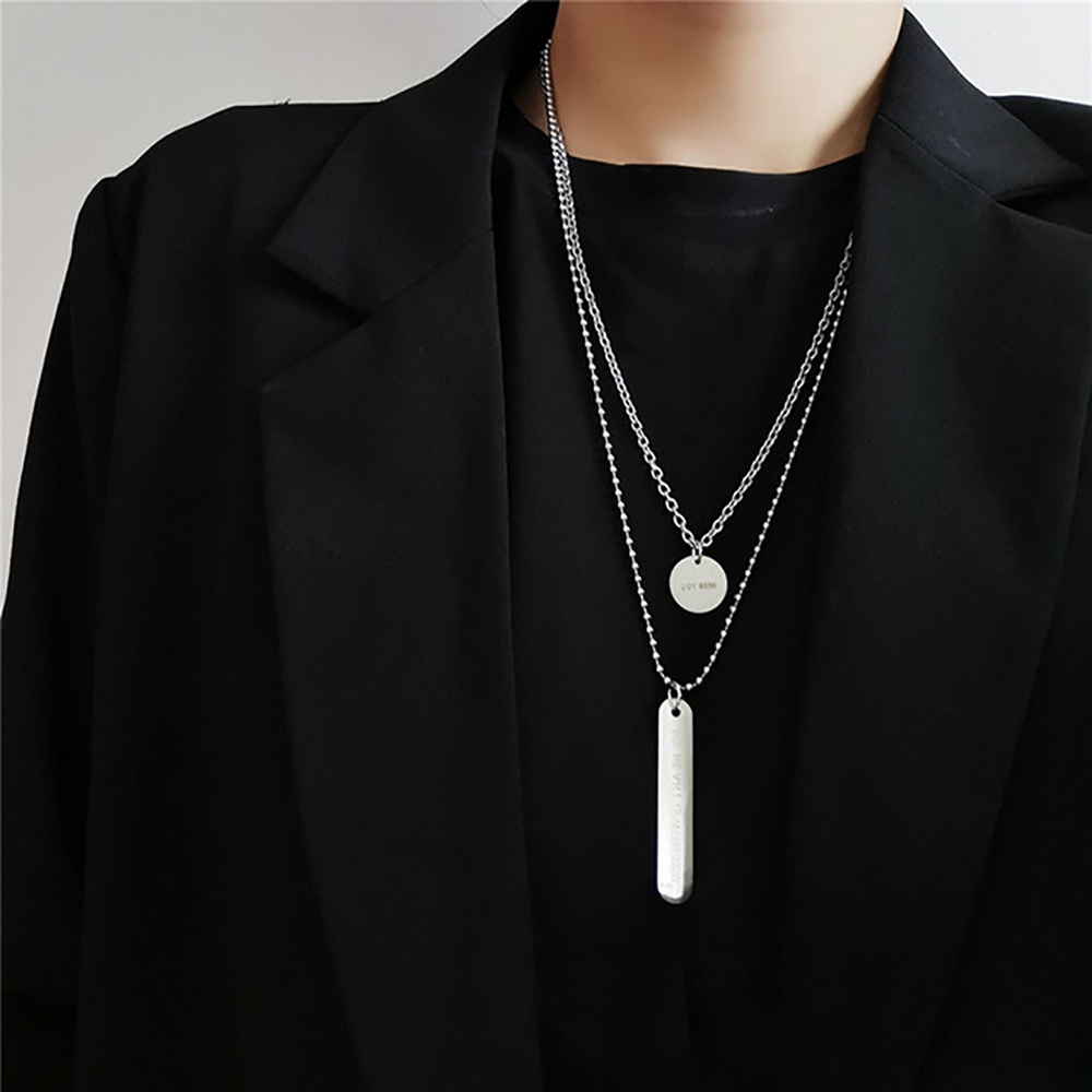 Needway  Creative Long Chain Necklace Hip Hop Fashion Jewelry Clavicle Chain Women Punk Fashion Men Korean Long Hangtag Pendant Necklace