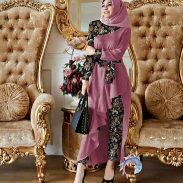 FWG - SET GAMIS BELLALUNA BATIK / STELAN GAMIS / GAMIS DEWASA / SETELAN WANITA / BAJU WANITA BARU