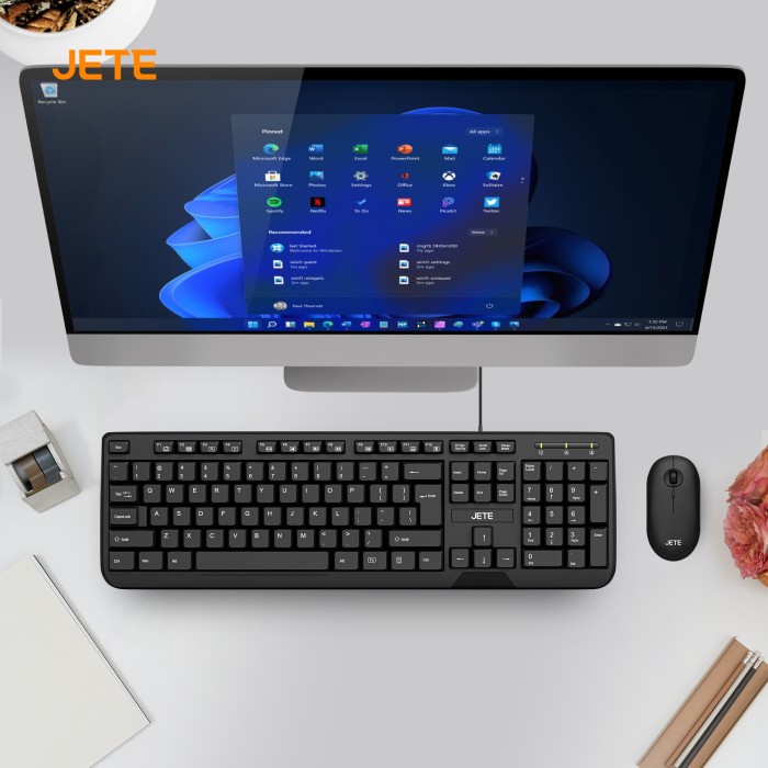 Keyboard USB Laptop Komputer JETE KB1 Silent Key Original Garansi 2 Th