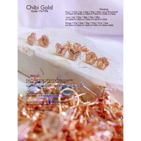 CHIBIGOLD - Anting emas hologram emas 750 kadar 17k - CHIBIGOLD