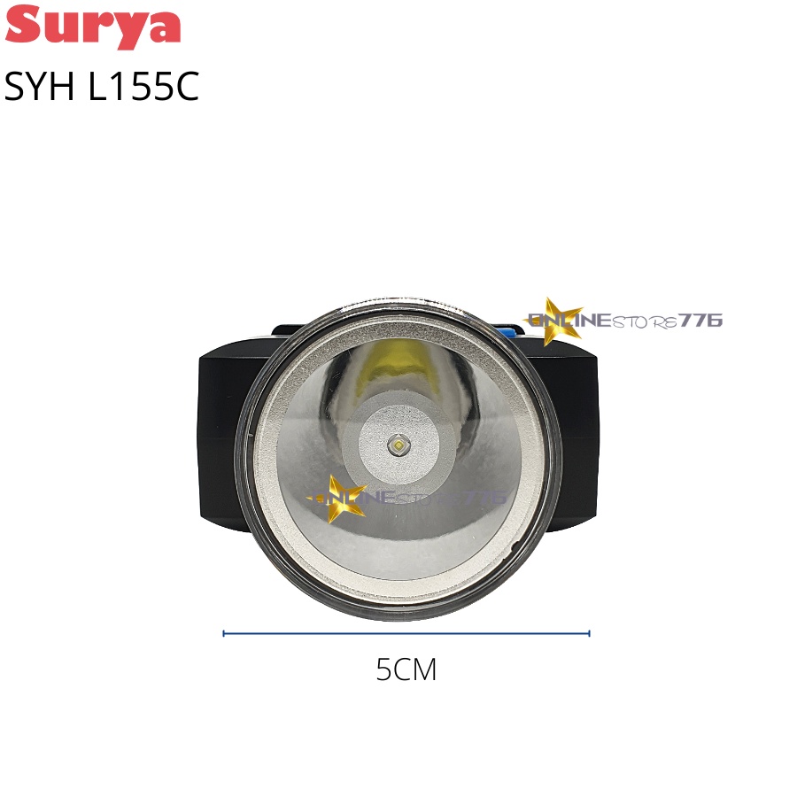 SENTER KEPALA / SENTER KEPALA SURYA / SYH L155C / LAMPU SENTER KEPALA / HEADLAMP / SURYA / SYH L155 / SENTER KEPALA TAHAN AIR / SENTER KEPALA RECHARGEABLE 15WATT - 15W /  CAHAYA PUTIH