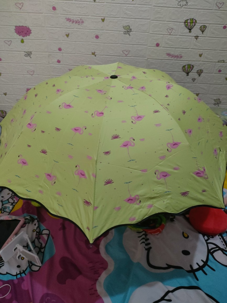 Tabasa Payung Lipat Flamingo Bunga