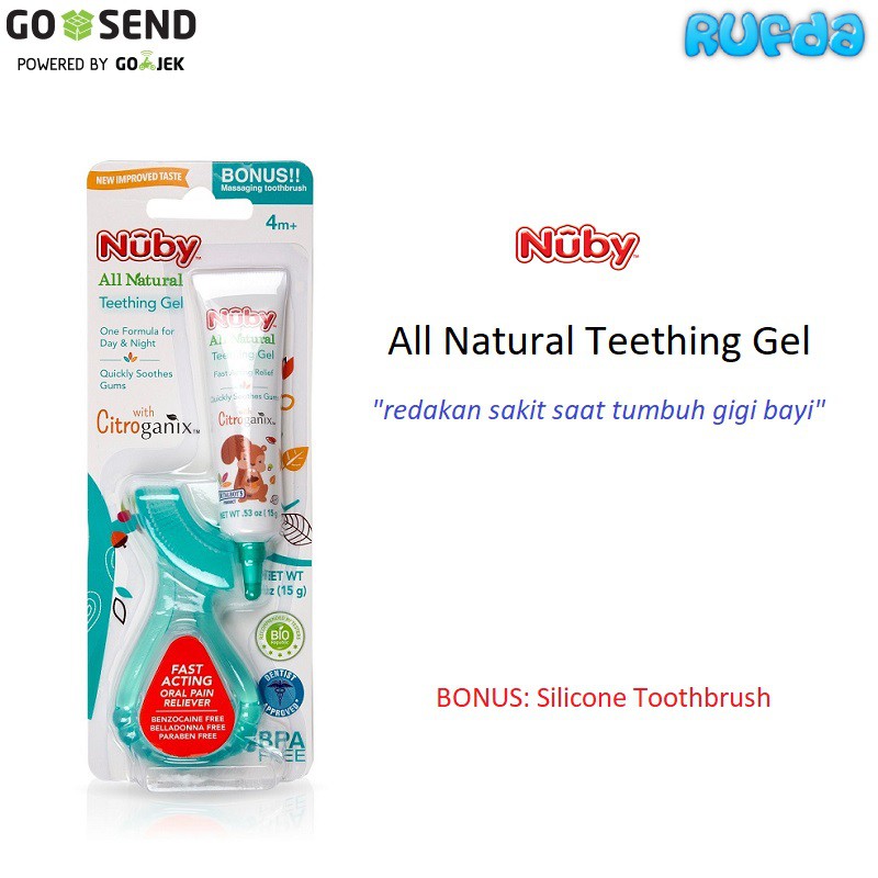 Nuby All Natural Teething Gel Redakan Sakit Saat Tumbuh Gigi Bayi