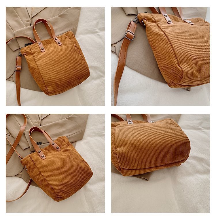 TB-81 tas set 2 pcs bahu selempang besar bludru kampus import korea jepang