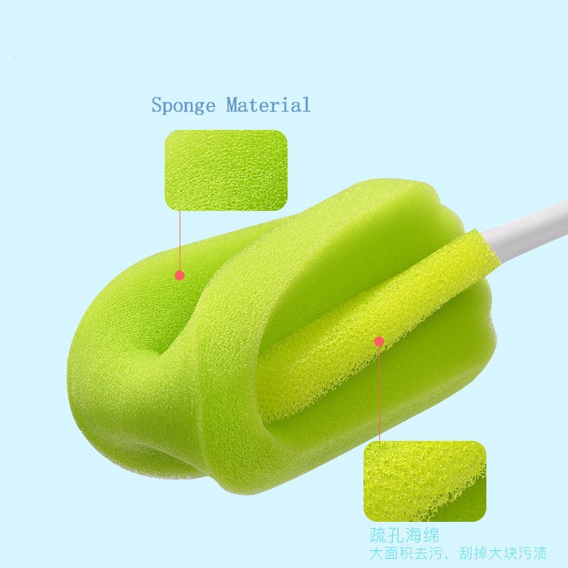 6Pcs/set Bottle Sponge Cleaning Brush 360 Degree Rotating Baby Pacifiers Brush Tools Straw Brush Set