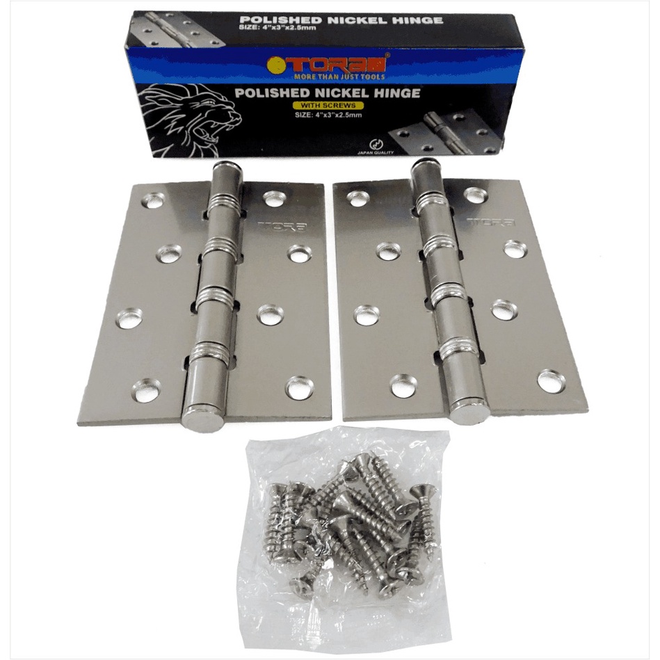 TORA Engsel Besi NB & GP - Hinges Polished Nickel & Brass 4"x3cmx2.5mm