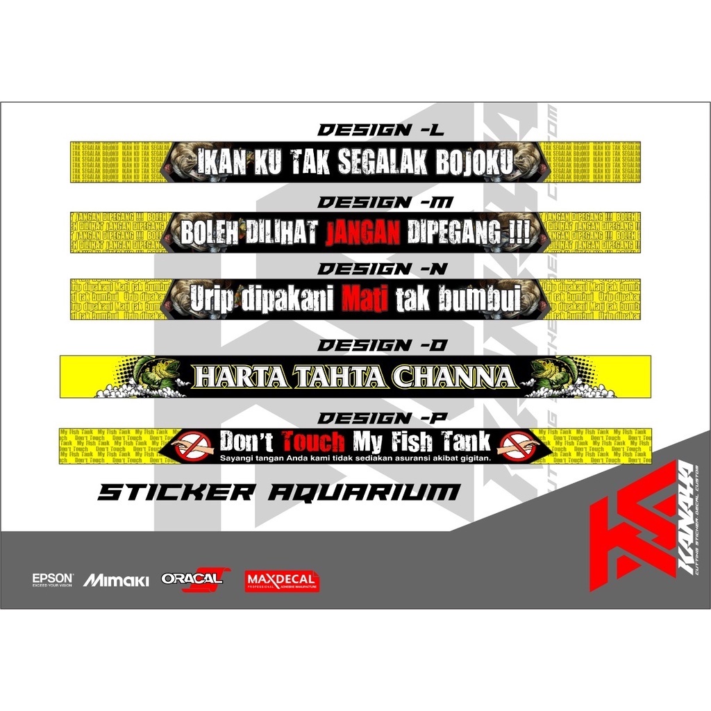 Sticker Aquarium / Sticker Aquarium Waterproof / Sticker Aquarium Custom Harga Termurah Kode KNY01