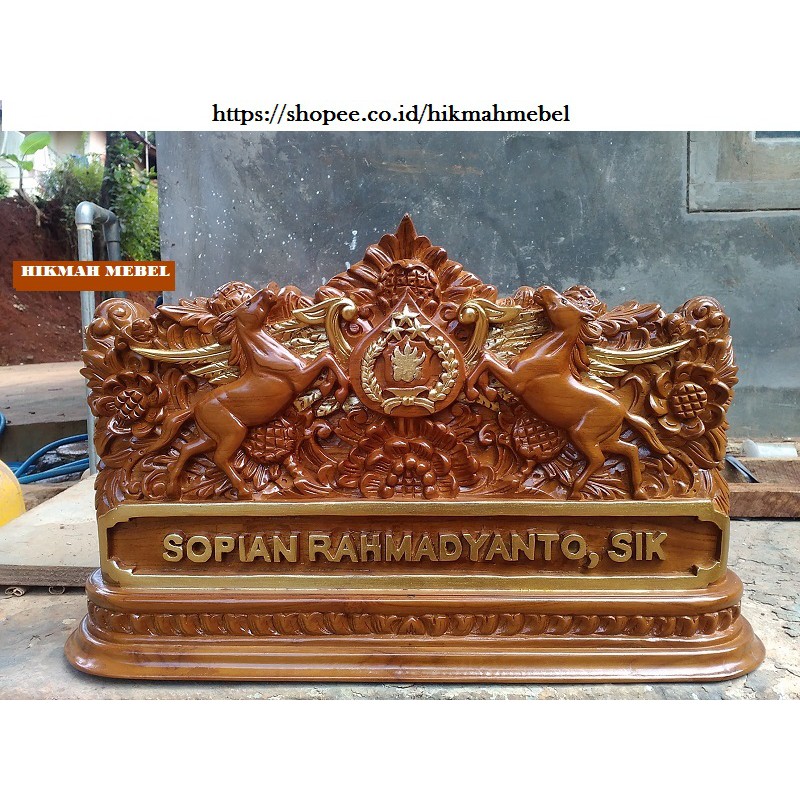 papan nama kayu jati ukir jepara terbaru