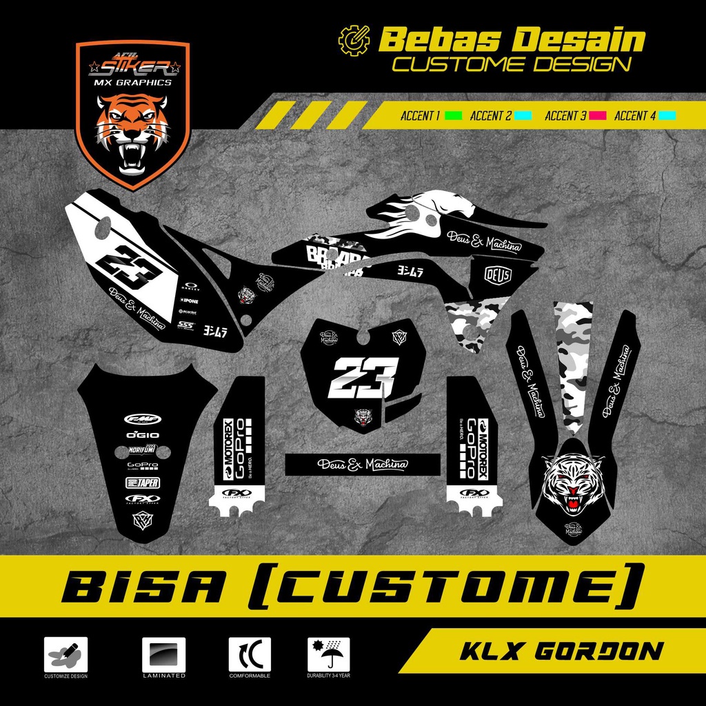 STIKER DEKAL GORDON DECAL KLX GORDON SUPERMOTO