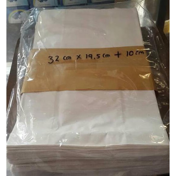 

Februari Maniss Paper Bag Besar - Kantong Kertas Putih Untuk Roti, Fried Chicken Dll Kode 81