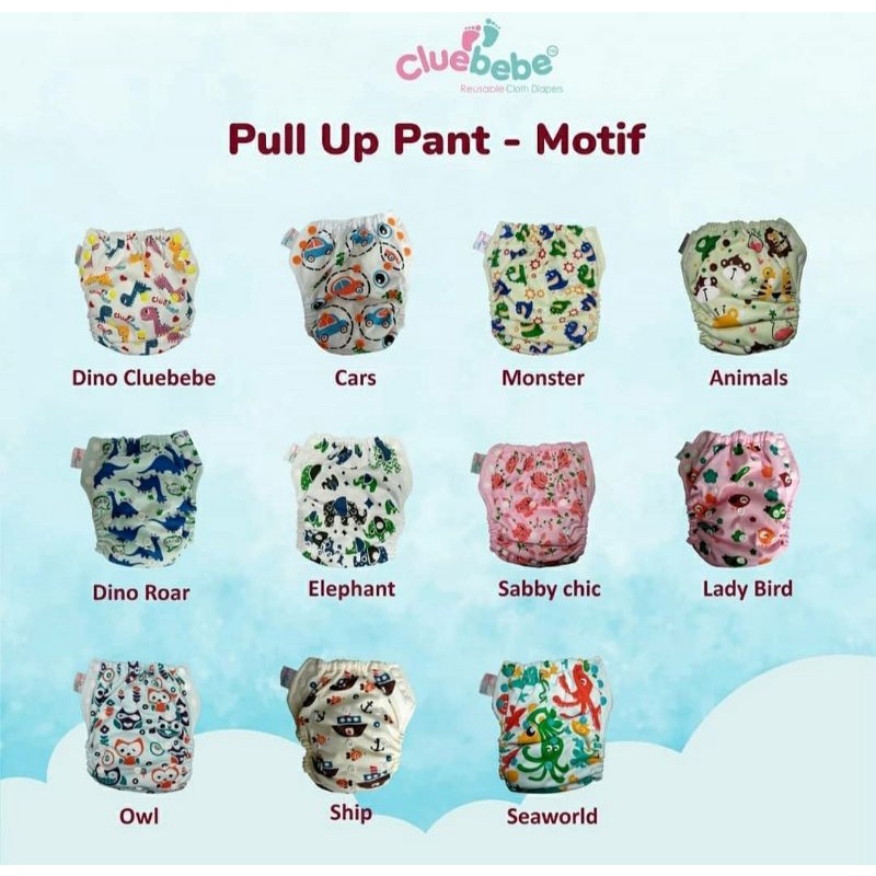 Cluebebe Pull Up Pants Insert Microfiber | clodi celana | popok kain | cloth diapers