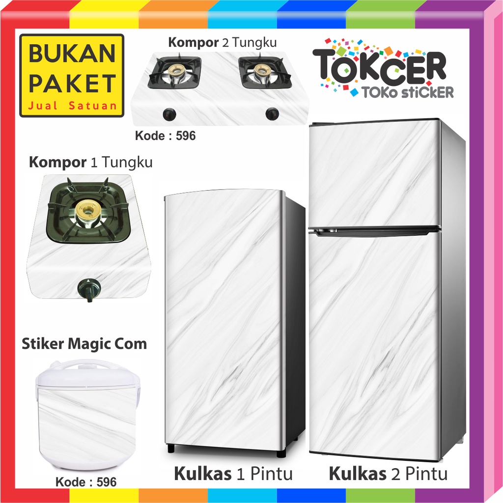 Stiker Kulkas/stiker magic com/stiker kompor motif Marmer PUTIH Elegan