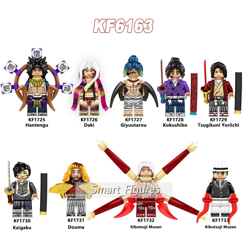 Mainan Action Figure Demon Slayer Daki Douma Kaigaku Hantengu Juuni Kituki Minifigures Untuk Hadiah Anak KF6163