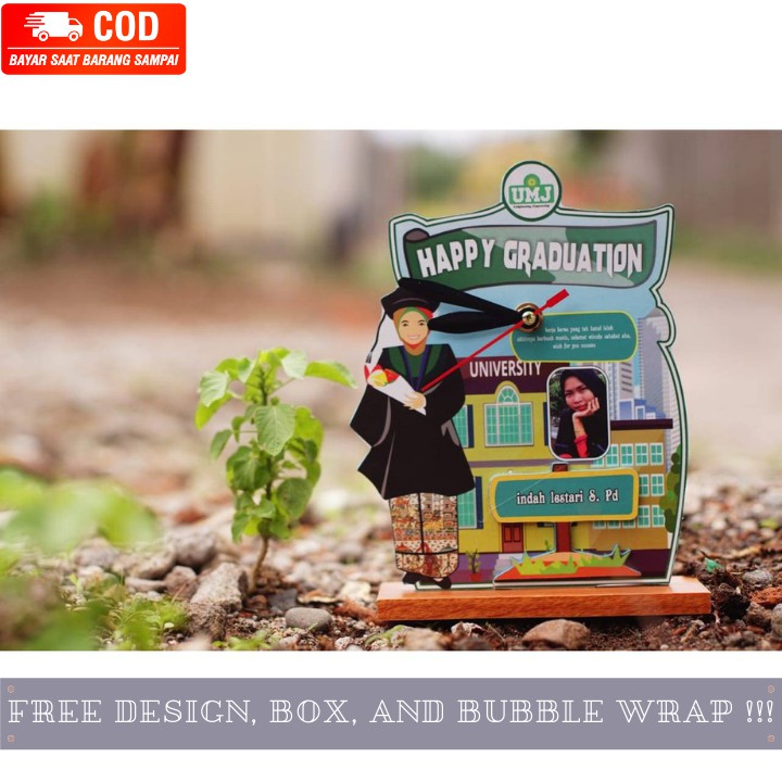 Kado Plakat dan Jam Wisuda Custom Kado Wisuda