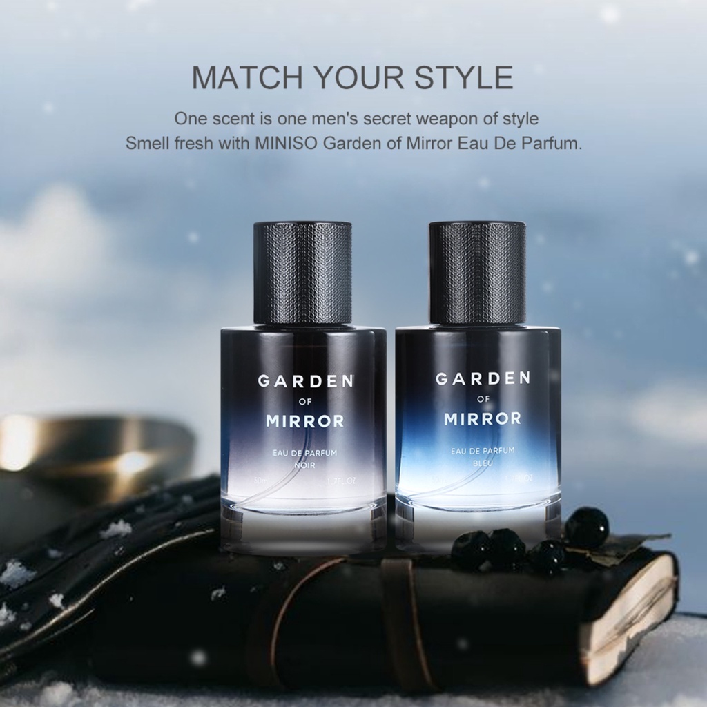 Miniso Parfume Pria Garden of Mirror Eau De Parfum(Bleu) & (Noir)