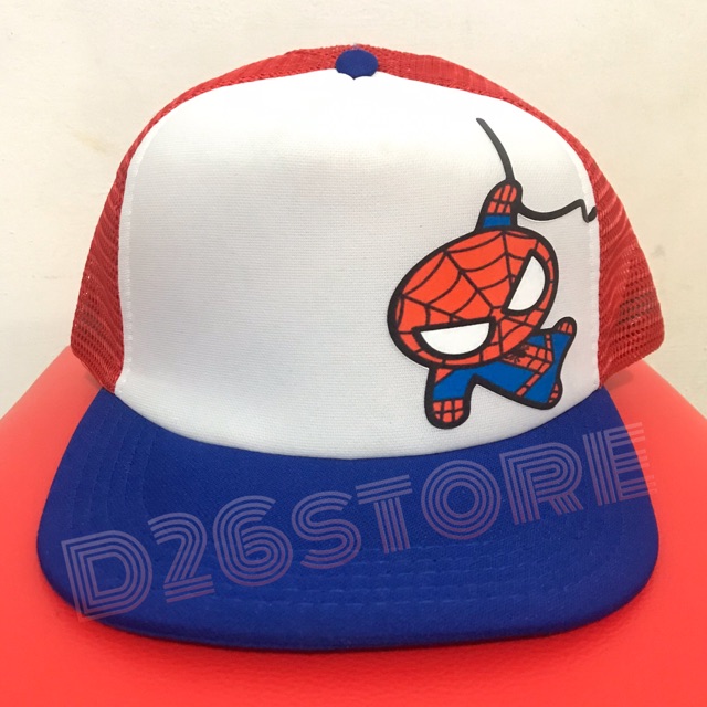 Topi Snapback Jaring SpiderMan Chibi Marvel Spiderman