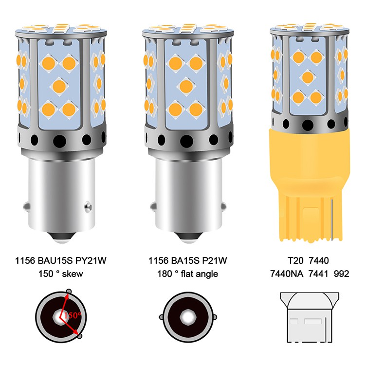 1pcs Bohlam Led Canbus 1156 Ba15S Bau15S 7440 T20 3030 35smd 12-24v Untuk Lampu Depan / Kabut / Sein Mobil