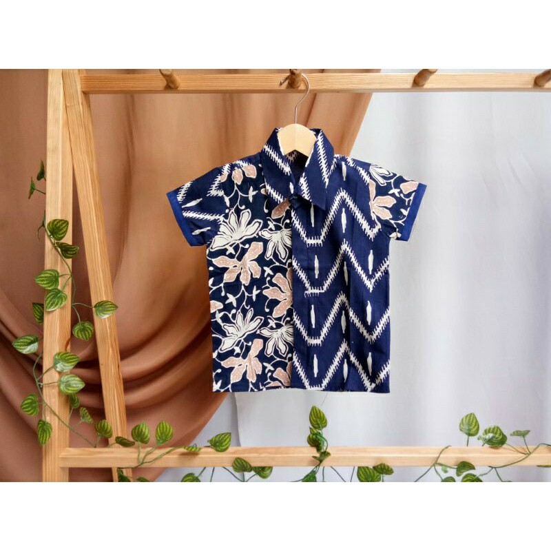Kemeja Batik Anak Kombinasi Wonogiren By Rayhan Batik