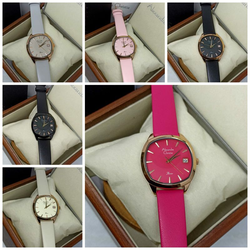 Jam Tangan Wanita Alexandre Christie 2962 AC2962 AC 2962 Tali Kulit